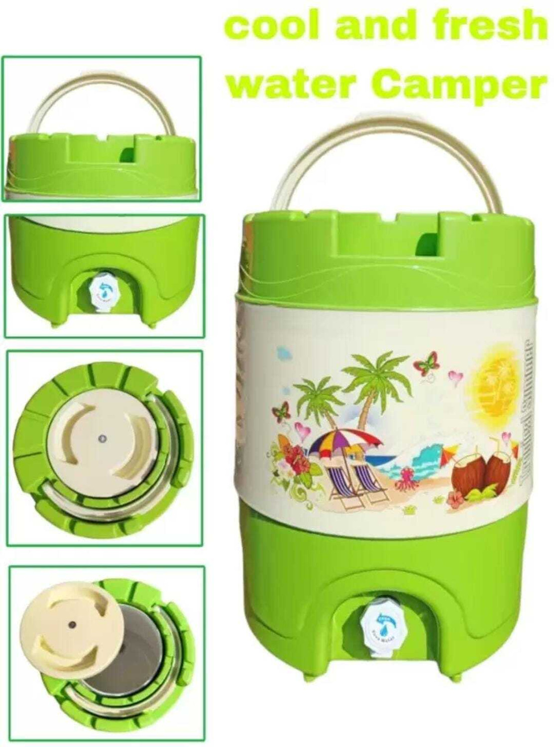 Image of Agritec green Plastic Insulated Water Camper 20 L Cool /Chilled Water /Jar Thermos Flask 20000 ml Plastic Bottle