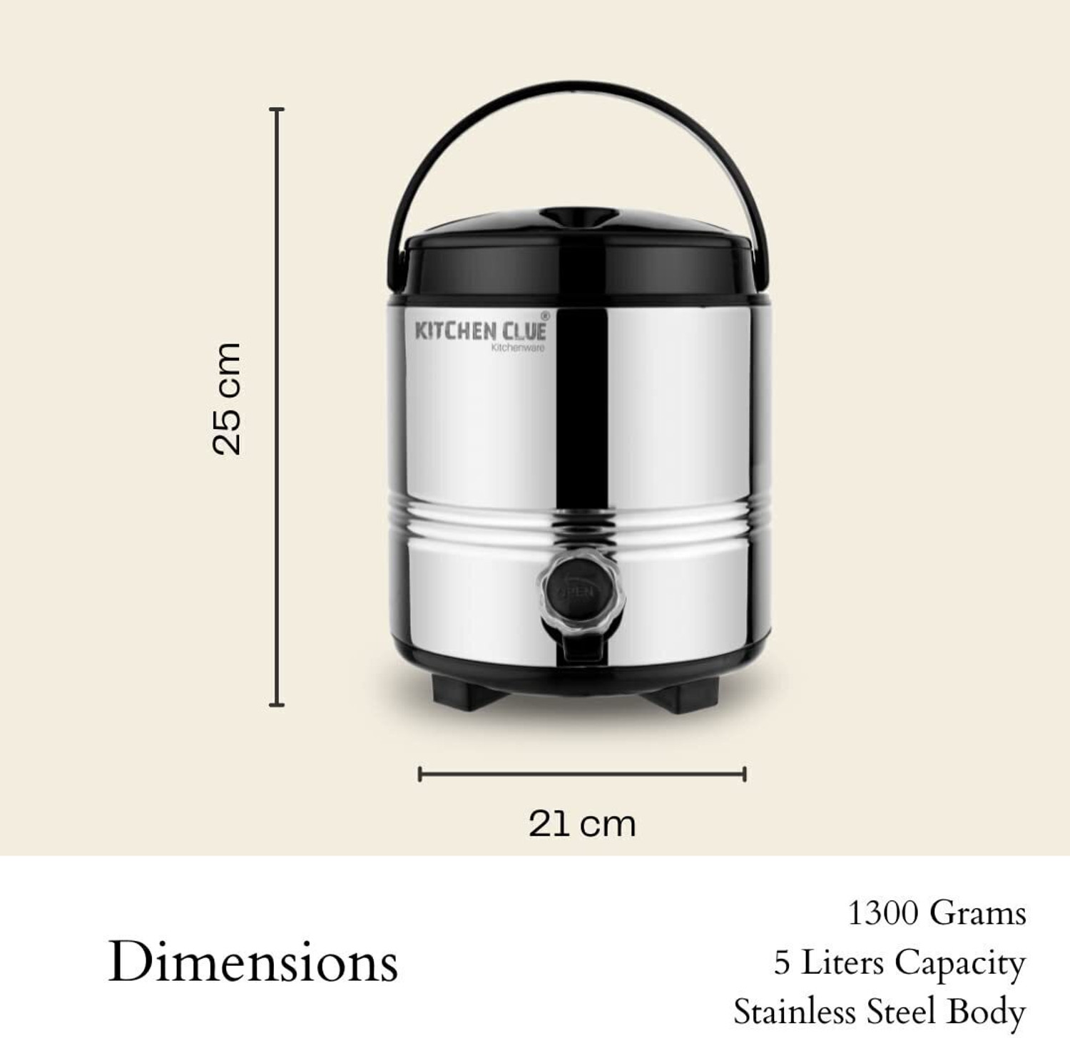 Image of KITCHEN CLUE PUF Insulated Hot & Cold Water /Tea Jug For Office Kitchen Home 6 Liter Bottom Loading Water Dispenser