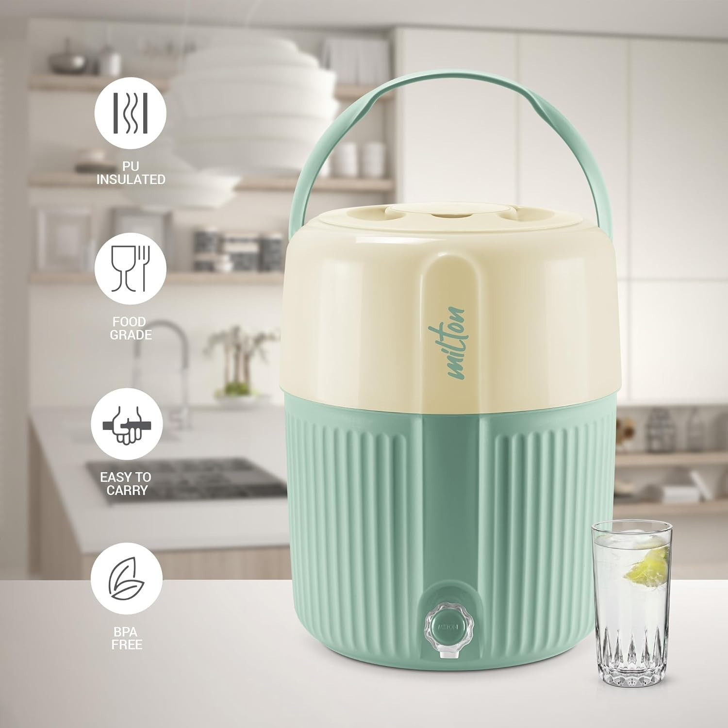 Image of MILTON Kool Pristine 22 Insulated Plastic Water Jug, 19 litres Bottom Loading Water Dispenser