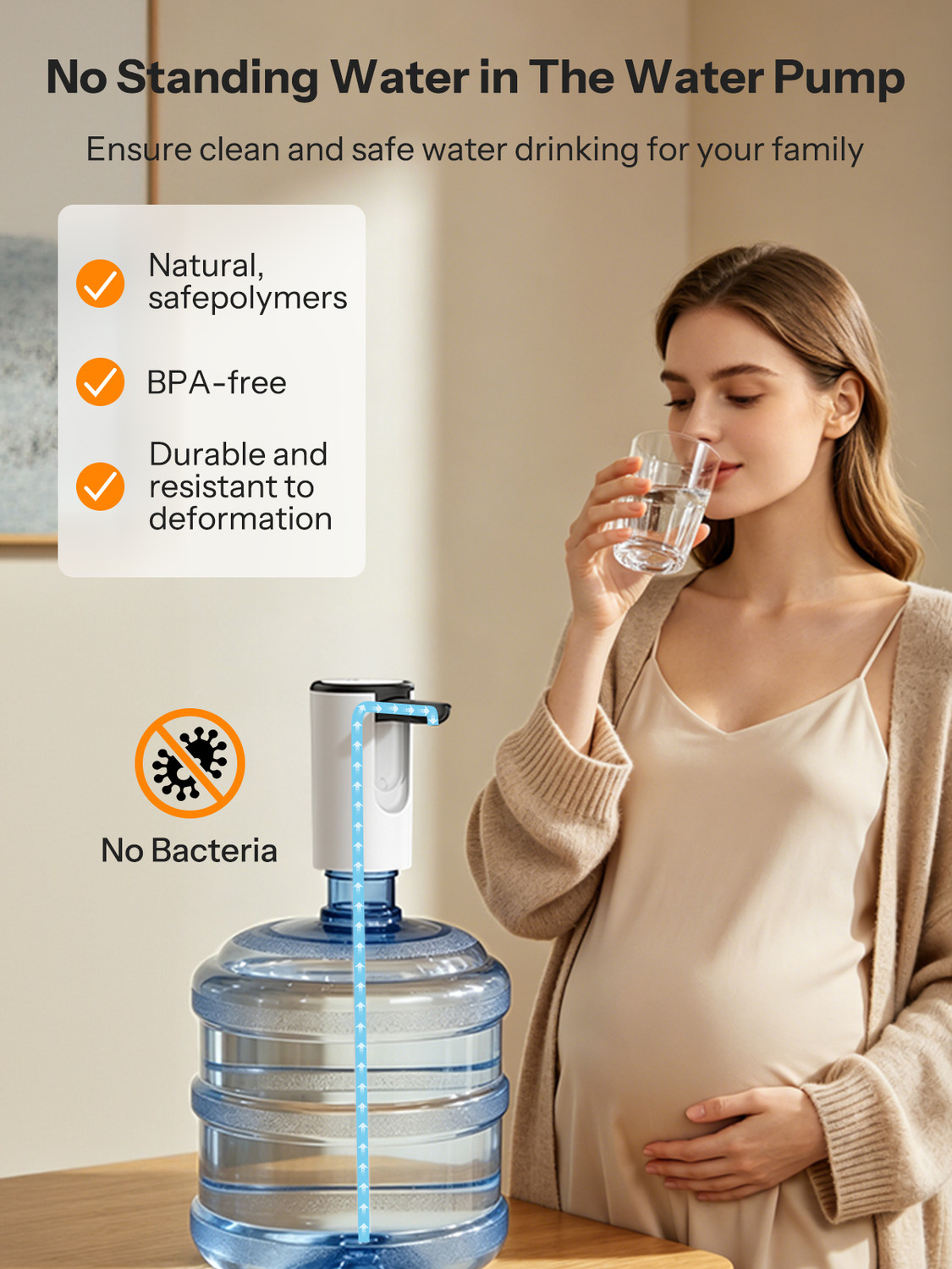 Image of UN1QUE Foldable & Rechargeable Water Dispenser Pump, Portable Automatic Wireless Bottom Loading Water Dispenser