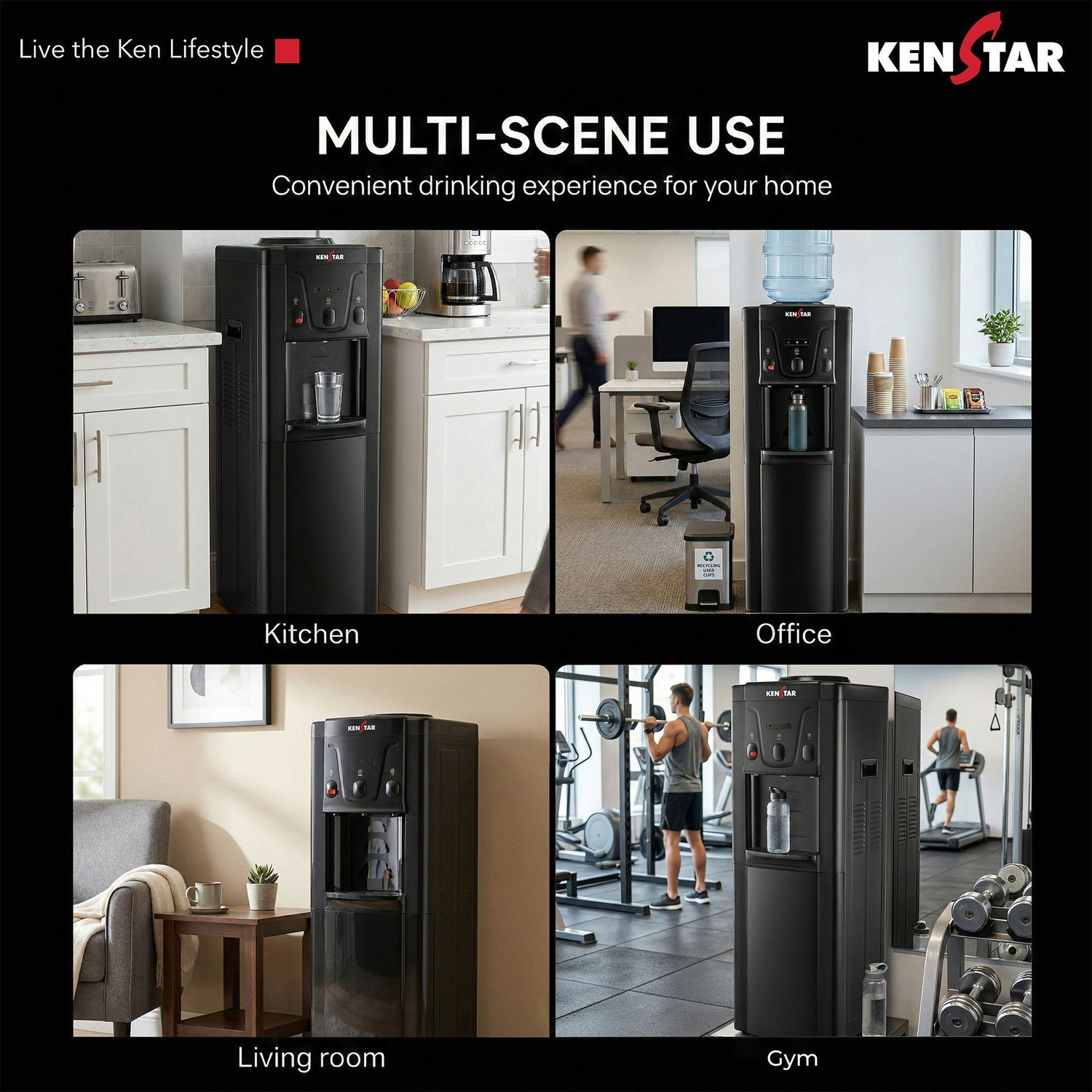 Image of Kenstar VELORA PLATINUM Bottled Water Dispenser with 3L Capacity 3 in 1 with Durable & Sleek Design Low Power Consumption Environment Friendly with 1 Year Brand Warranty