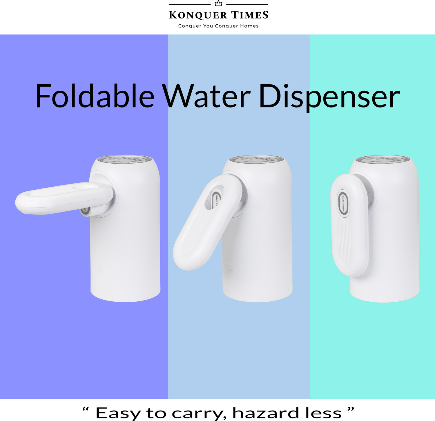 Image of Konquer TimeS Automatic Wireless Water Dispenser Pump 3rd Gen Double motor Super Fast Pumping Bottled Water Dispenser