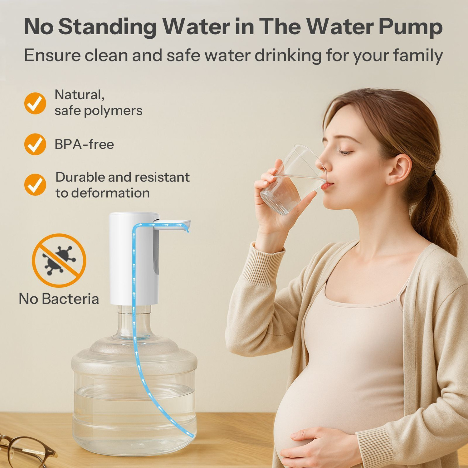 Image of UN1QUE Foldable & Rechargeable Water Dispenser Pump, Automatic Portable Wireless Bottom Loading Water Dispenser