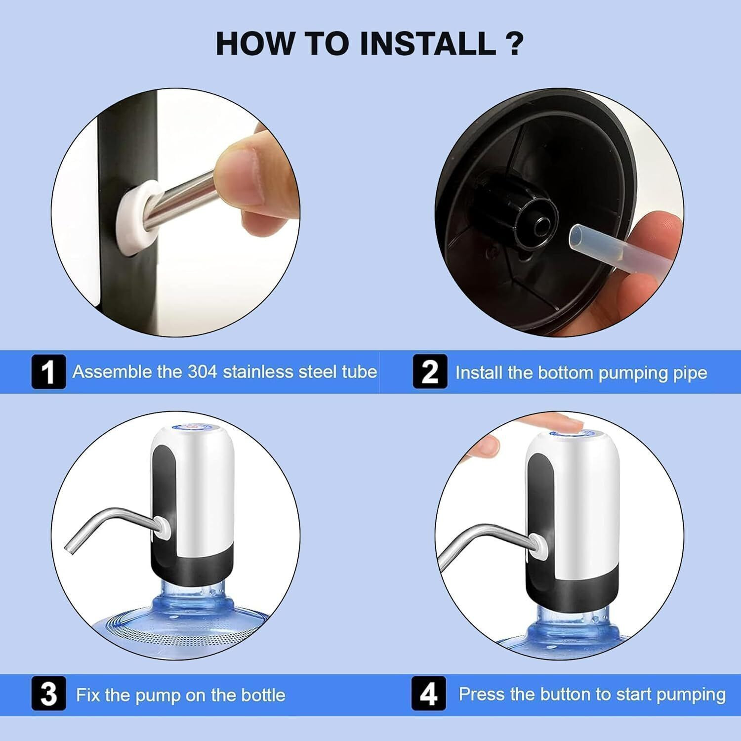 Image of evoza Automatic Rechargeable Electric Water Dispenser Pump Bottled Water Dispenser