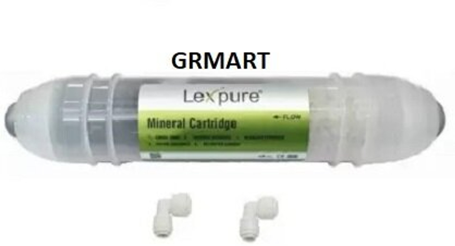 Image of GRMART 5 stages Mineral cartridge,8 inch by 2.5 inch, 2 pcs elbow connectors and clam Solid Filter Cartridge