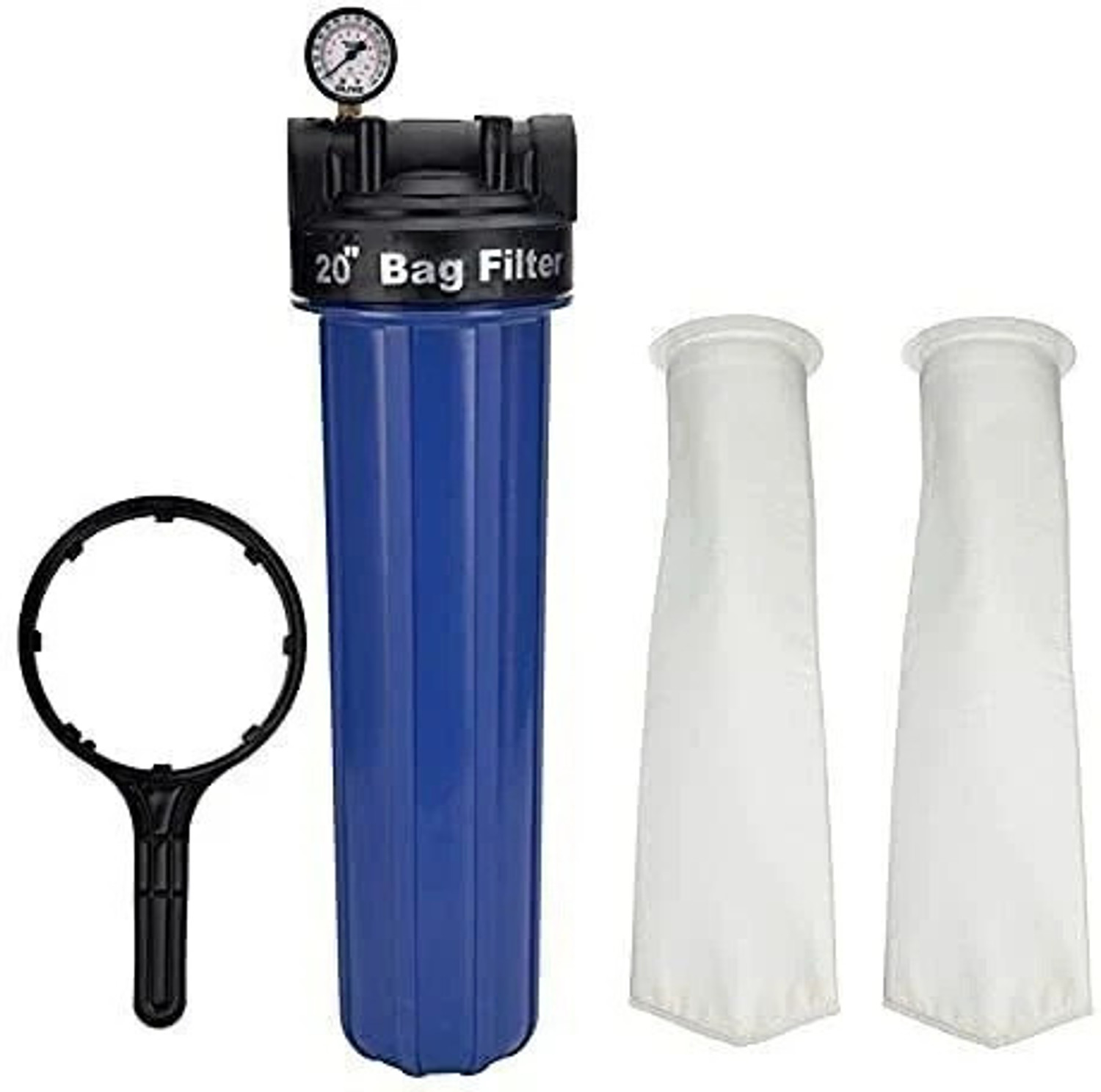 Image of KRPLUS Bag Filter 20 inch 5 micron | Whole House Tank Filteration System (1 Inch Inlet) Solid Filter Cartridge