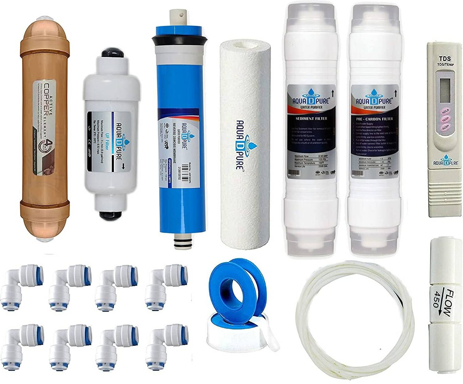 AquaDpure Complete Copper Ro service kit suitable for All Type of Water Purifier Solid Filter Cartridge