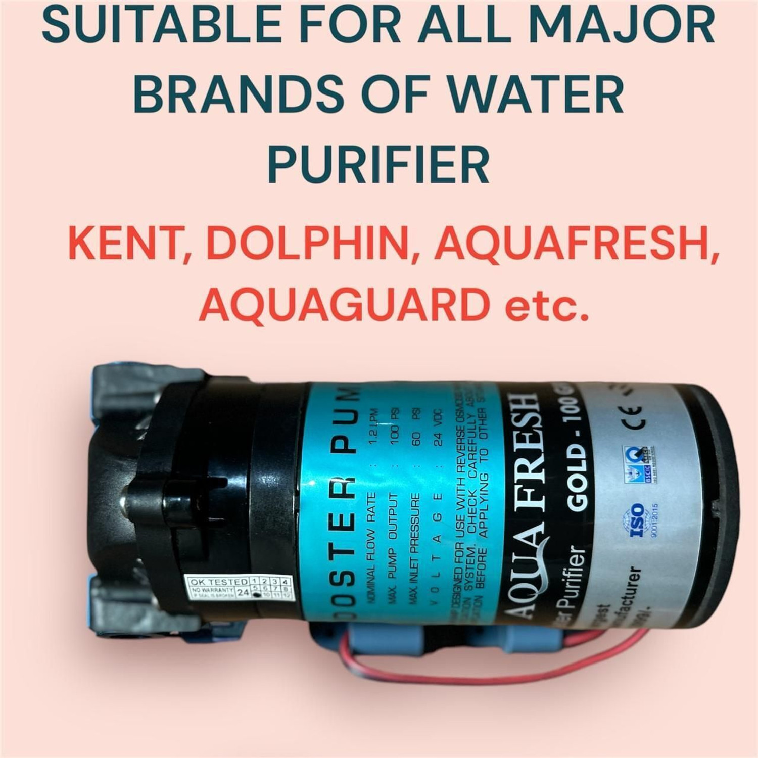 Image of Aqua Fresh PUMP 100 GPD 24 V DC SUITABLE FOR ALL BRANDED RO WATER PURIFIER Diaphragm Water Pump