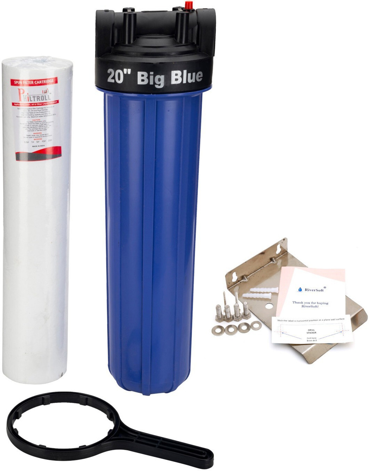 Image of RiverSoft ASP-20 sediment filter assembly Media filter cartridge (5 mic, 20 in) Media Filter Cartridge