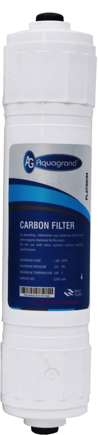 Aquagrand by Aquagrand Carbon Filter and 2 Elbow Connector, Inline Filter for all RO Water Purifier Solid Filter Cartridge