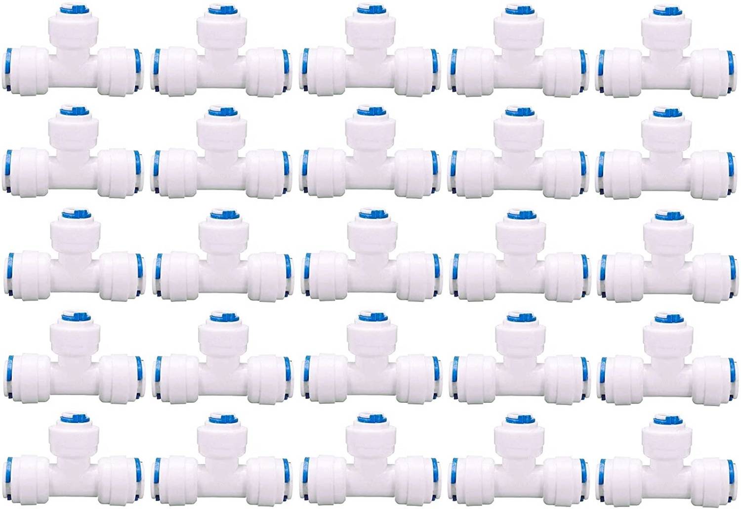 Aameria Union Tee Connector 1/4-inch 6mm Push Fit QC Connect Fittings for water Purifier Solid Filter Cartridge