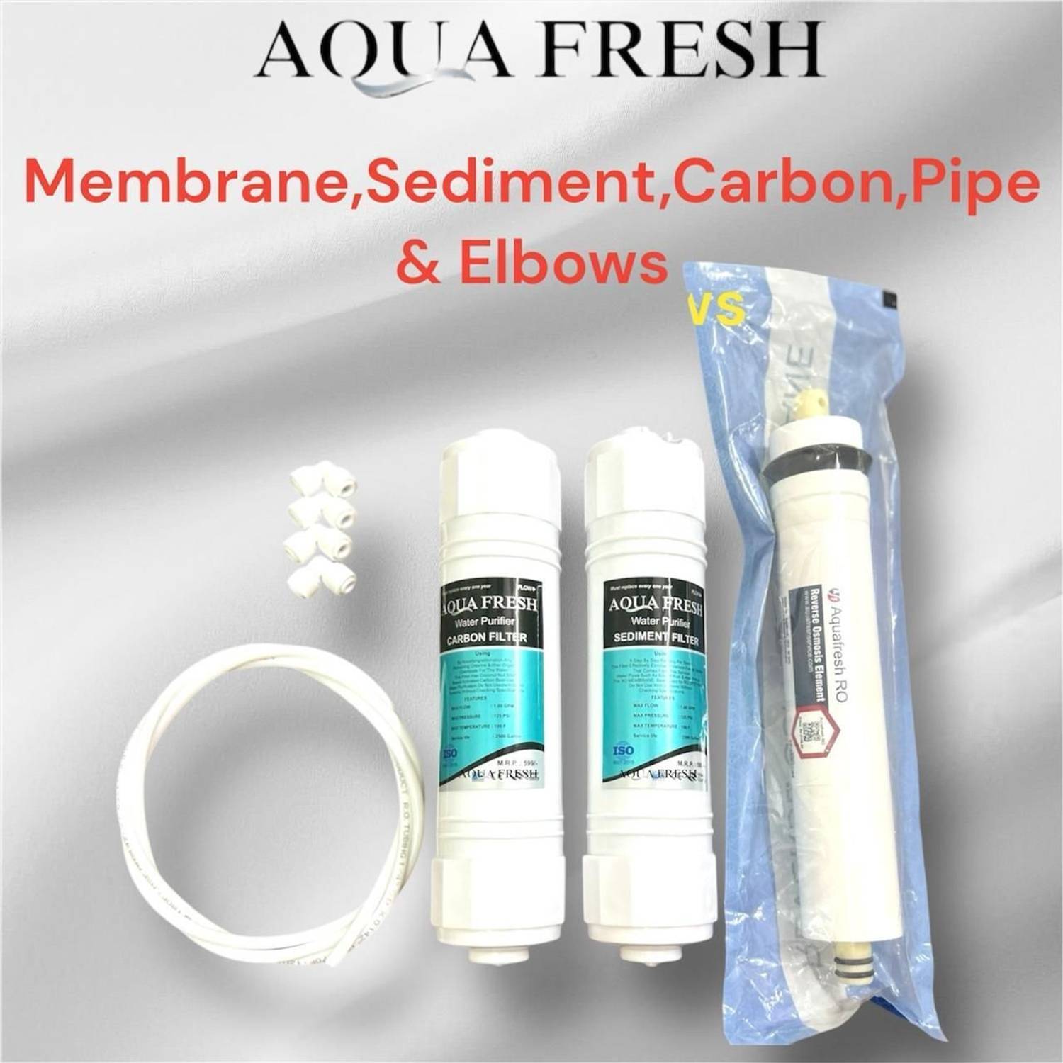Aquafresh by AQUAFRESH Replacement RO MEMBRANE,SEDIMENT & CARBON FILTERS RO WATER PURIFIER 2000TDS Solid Filter Cartridge