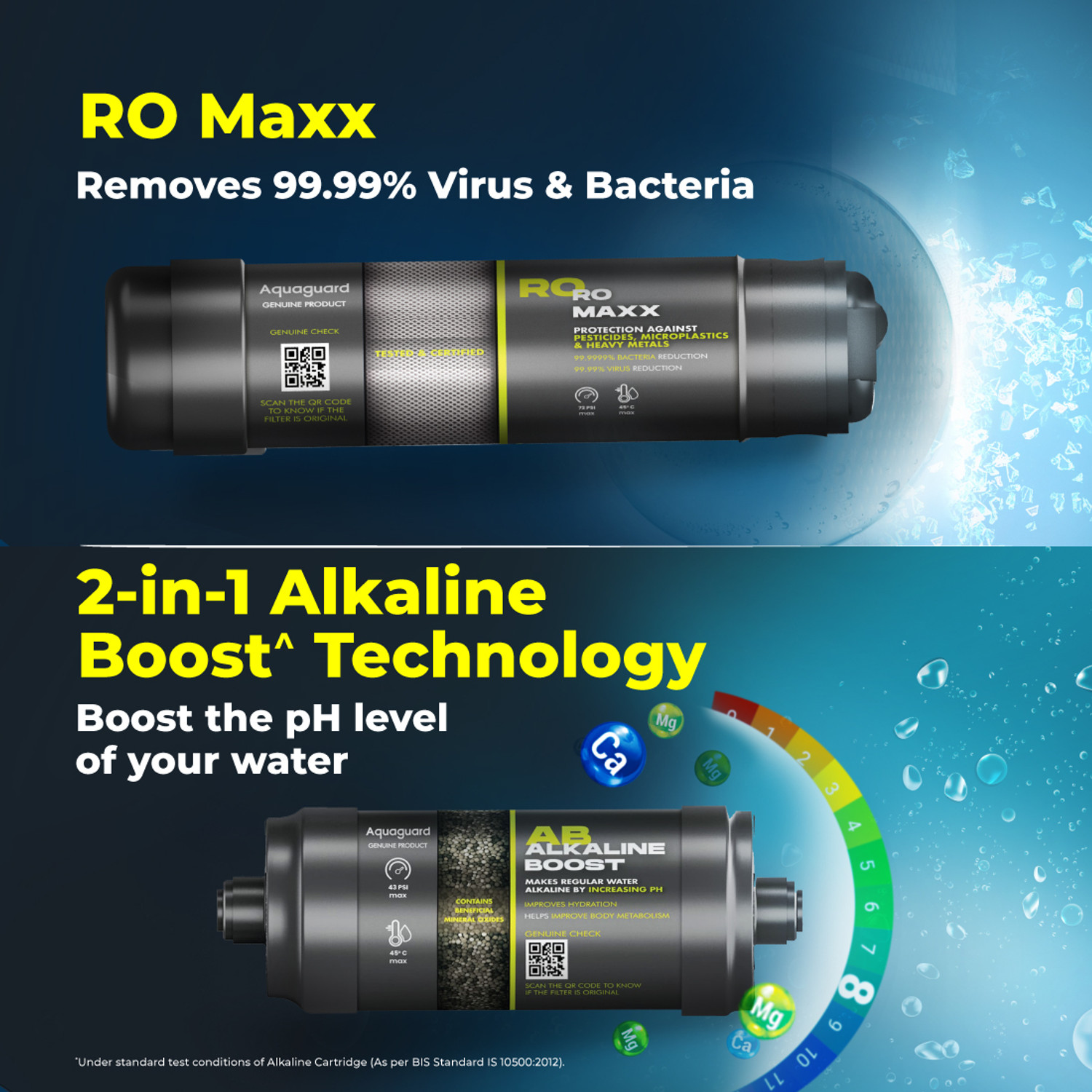 Image of Aquaguard RO+UV Universal Filter Service Kit with Alkaline Boost, Solid Filter Cartridge