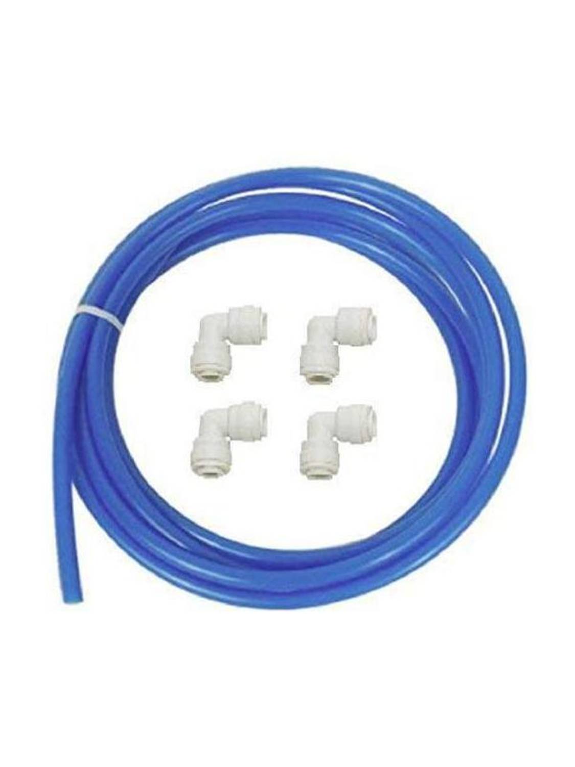 Capital Ro Food Grade 10 m Pipe Tube 1/4" for All Types of Water Purifier (Blue) and 4 Pieces 1/4 LBOW Connector Vacuum Cleaner Hose Pipe
