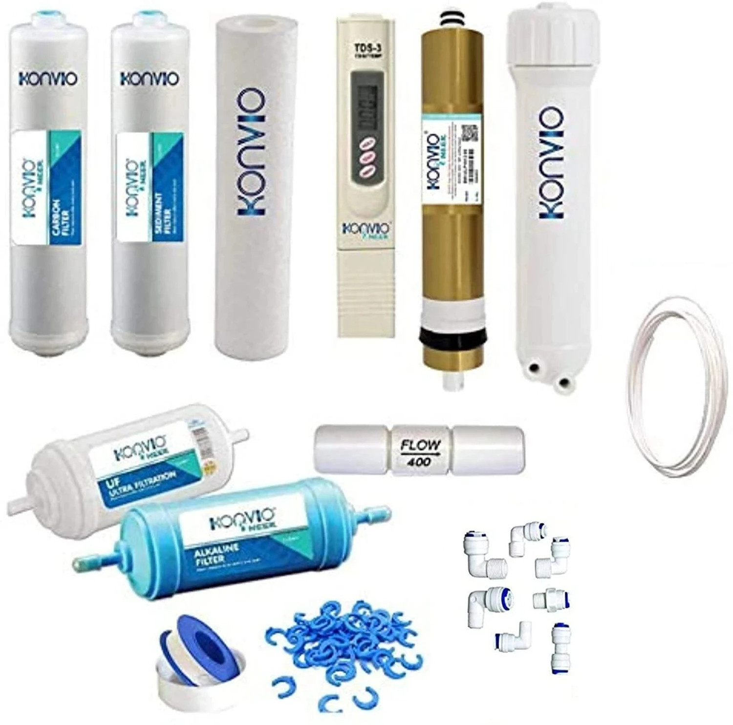 Image of konvio neer by Konvio Neer Service Kit for All RO Water Purifier (Alkaline, Yearly with TDS Meter) Solid Filter Cartridge