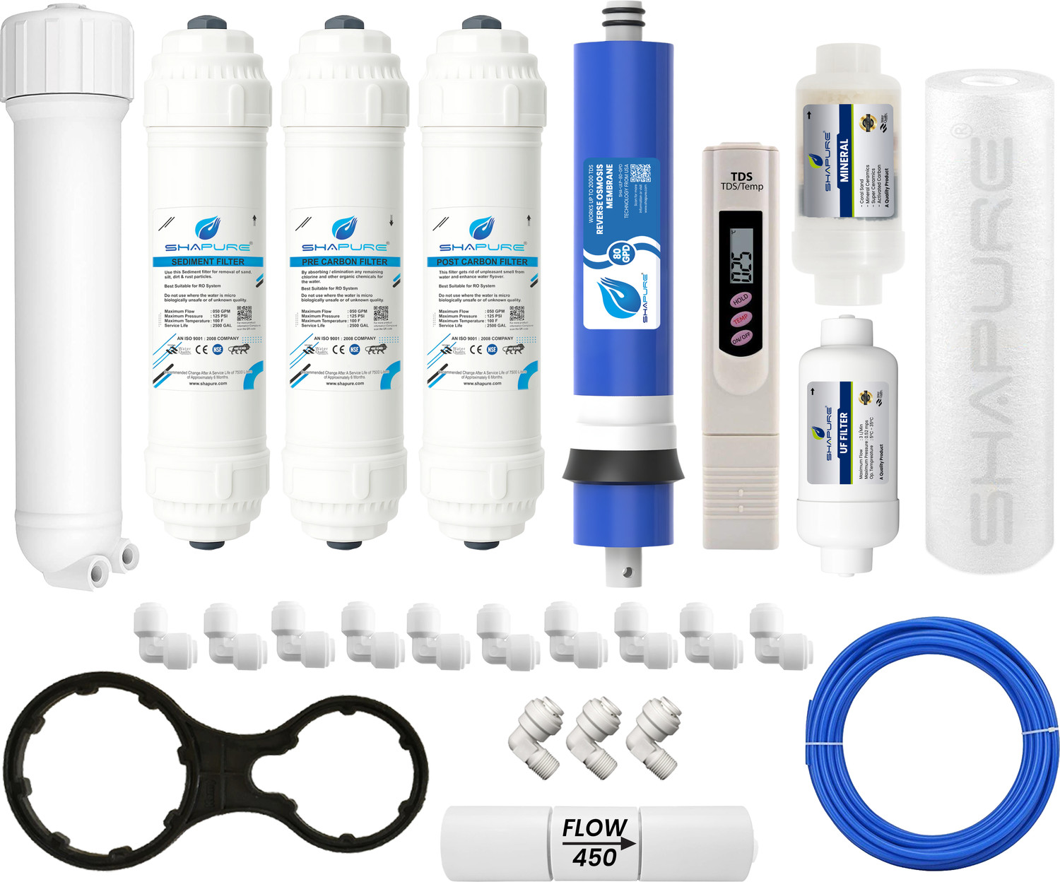 Image of SHAPURE Water Purifier Complete Yearly RO Service Kit Solid Filter Cartridge