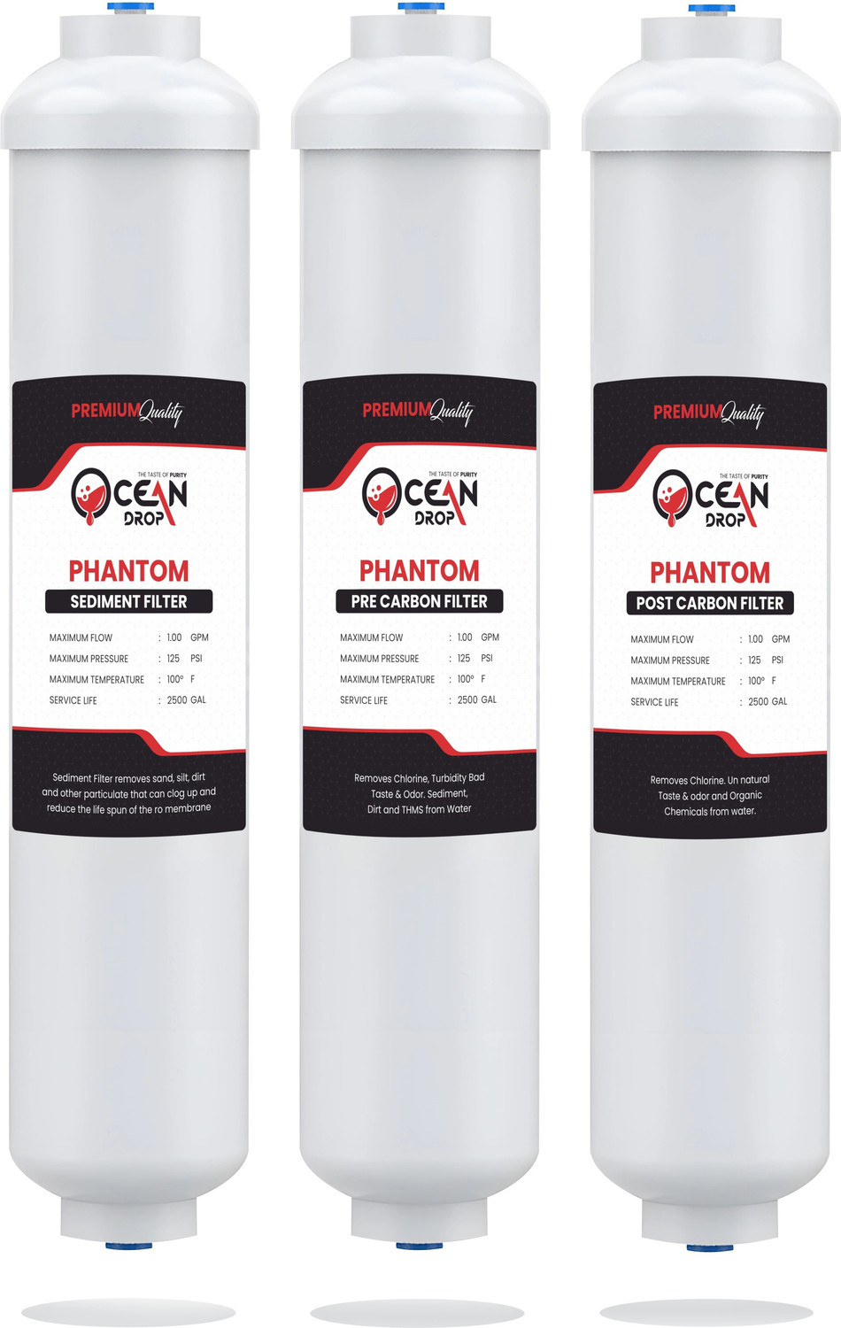 Image of Vostok by ACURA (ACURA) Sediment, Pre & Post Carbon Water Filter Inline Cartridge for (RO). Solid Filter Cartridge