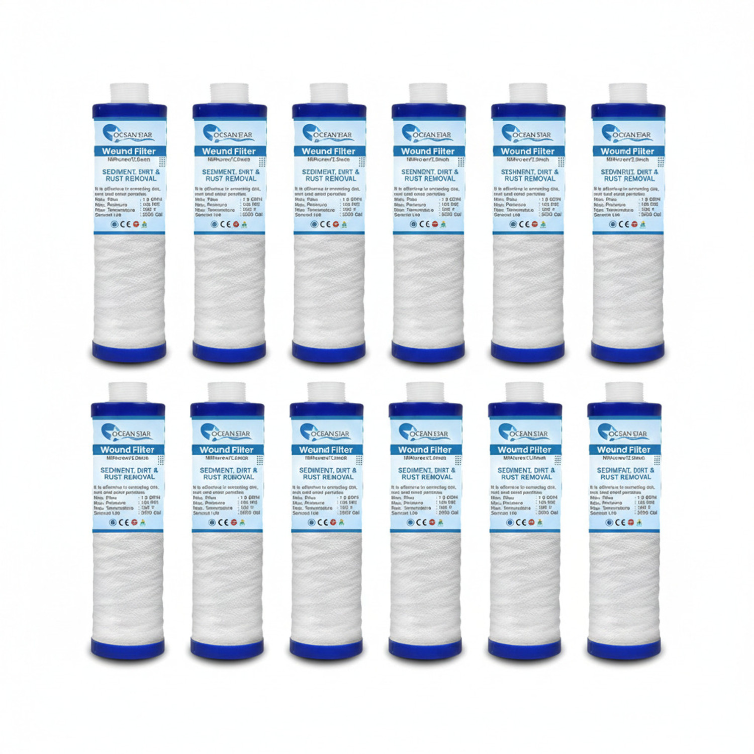 Image of OCEAN STAR TECHNOLOGIES Ro Candle Pre Filter 9 inch PP Yarn Wound Filter (120 Grams) Wound Filter Cartridge