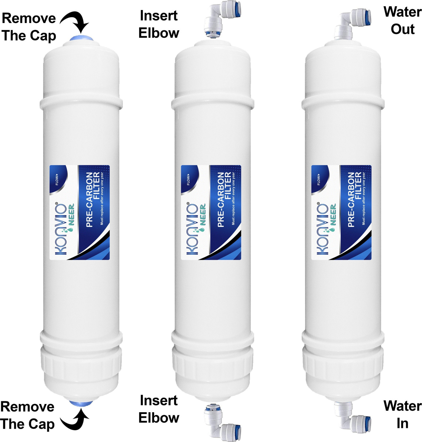 Image of konvio neer Pre Carbon, Post Carbon and Sediment Filter Media Filter Cartridge