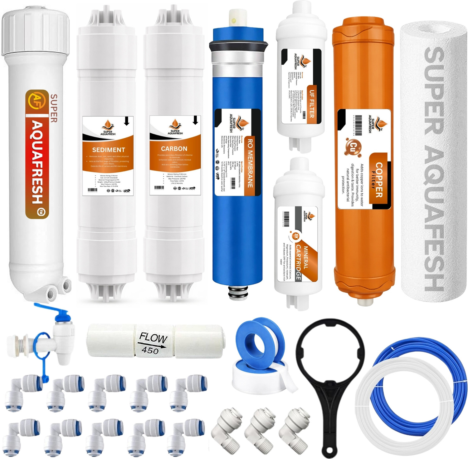 Image of SUPER AQUAFRESH RO Purifier Filter Service Kit Universal Solid Filter Cartridge