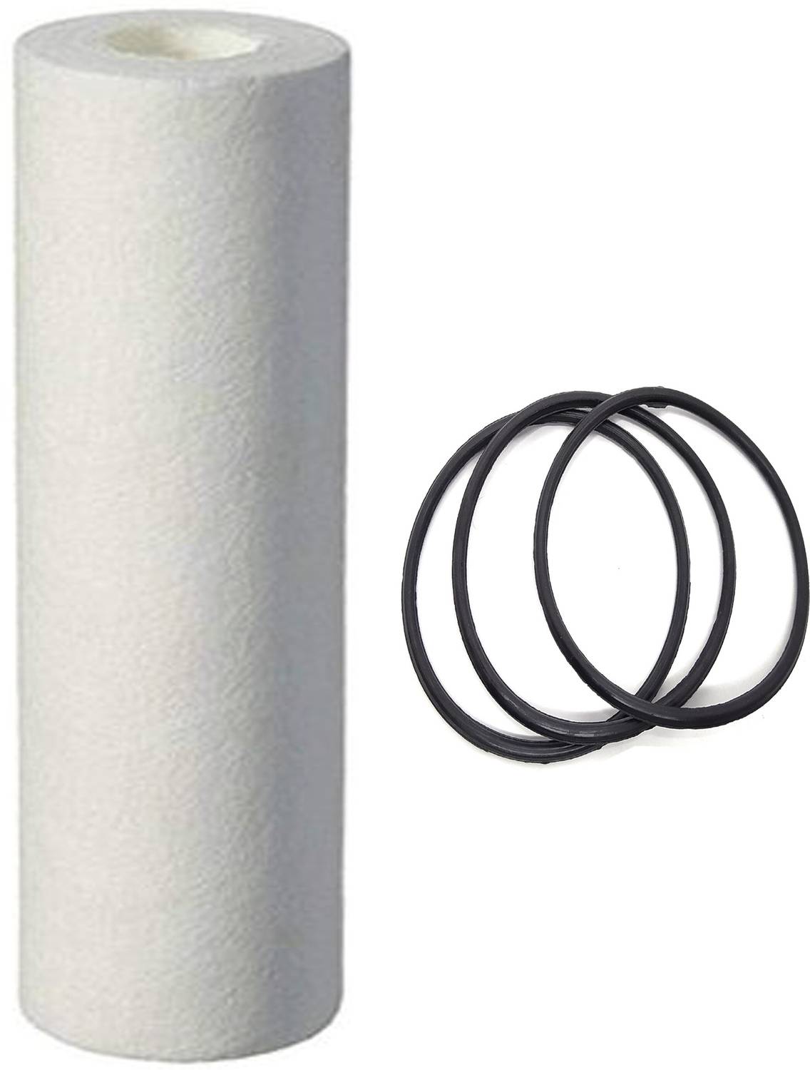 bioway PP SPUN FILTER CARTRIDGE 10'' WITH BOWL O RING BLACK 3PCS FOR RO WATER PURIFIER Solid Filter Cartridge