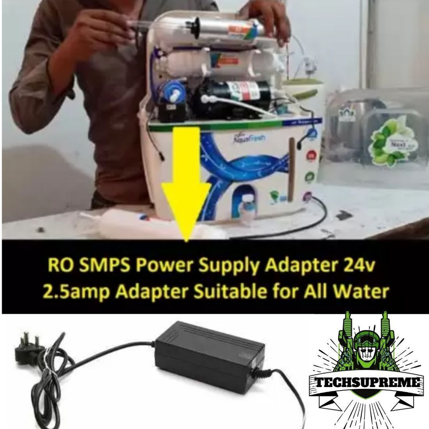 Image of TechSupreme Best RO SMPS Power Supply Adapter RO Water Filters Purifier Power Adaptor Solid Filter Cartridge