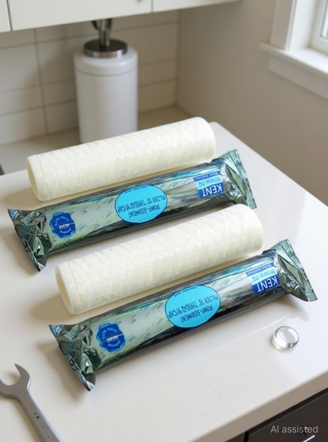 Image of KENT POWP-Sediment Filter 10'' Thread WCAP (Pack of 2) Solid Filter Cartridge (.01, Pack of 2)