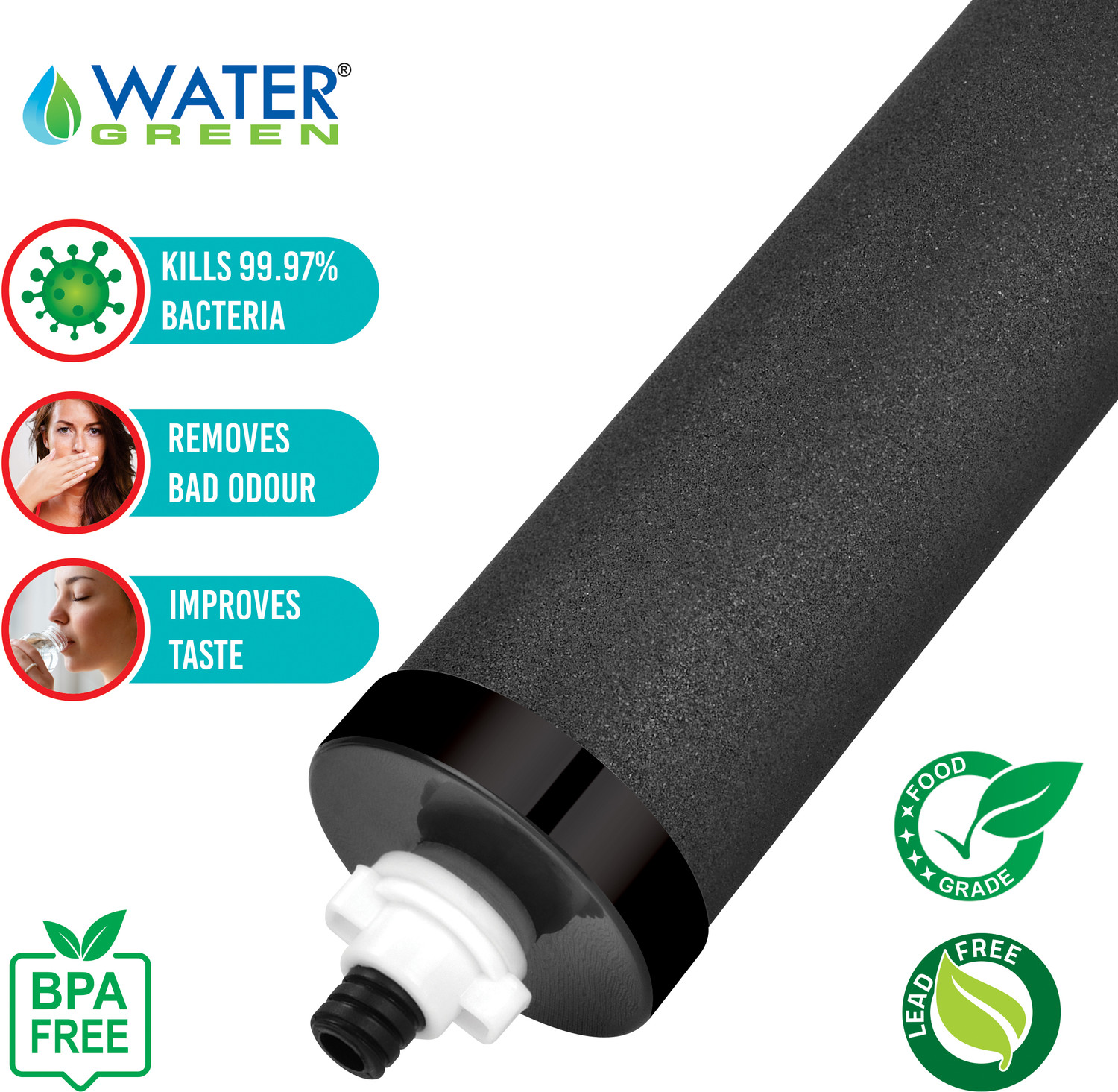 Image of WATER GREEN Stainless Steel Jointless With Carbon Candle 18 L Gravity Based Water Purifier