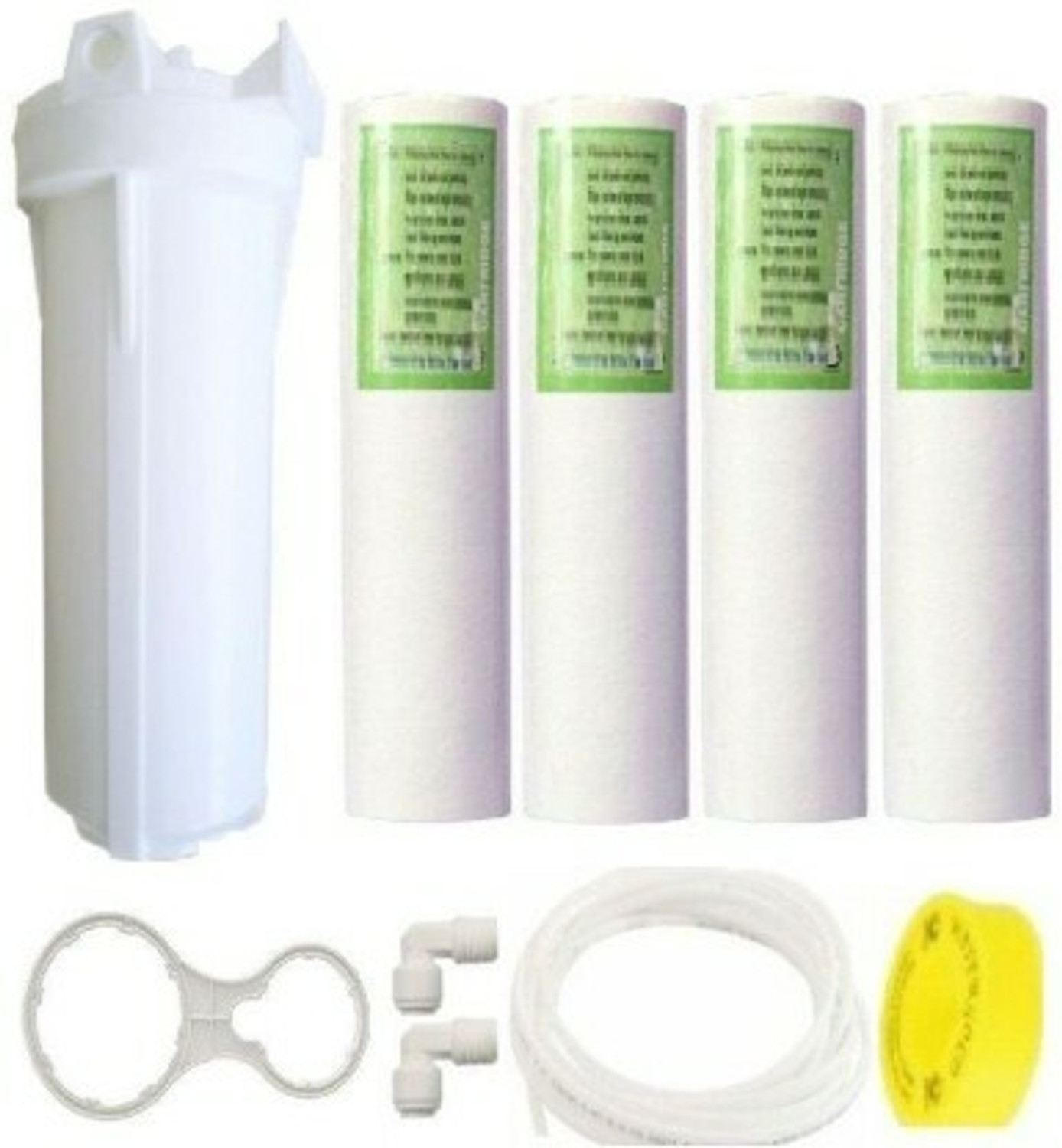 Image of Skstore RO Water Filter Bowl 10 inch Housing Spun With 3mtr pipe,tape elbow Filter Solid Filter Cartridge (5, Pack of 1)