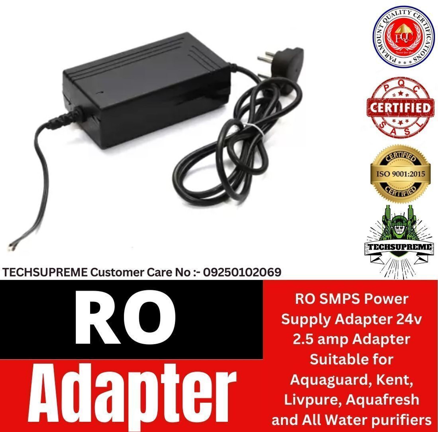 Image of TechSupreme Best RO SMPS Power Supply Adapter RO Water Filters Purifier Power Adaptor Solid Filter Cartridge