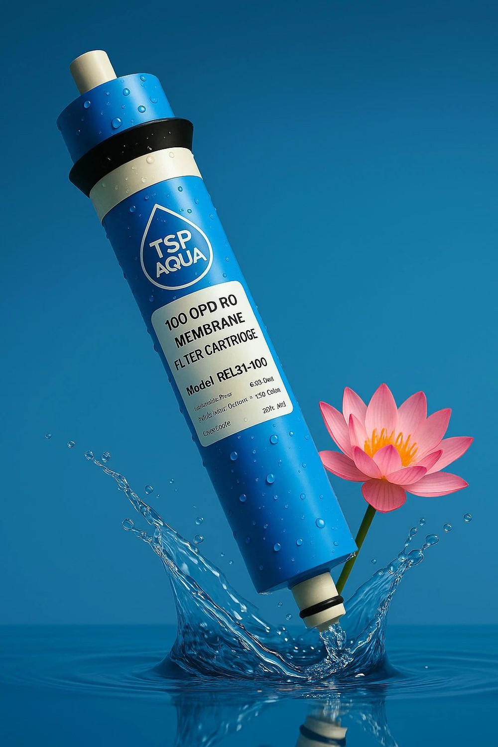 Image of TSP AQUA High 3000 TDS Membrane Spare for All Type of RO Water Purifier (100 GPD) Solid Filter Cartridge (0.005, Pack of 1)