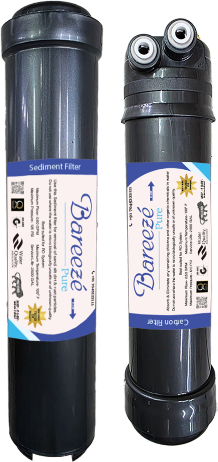 Image of BAREEZE PURE Service Filter Kit Compatible with Aquasure Shield RO+UV+MP +MTDS Water Purifier Solid Filter Cartridge