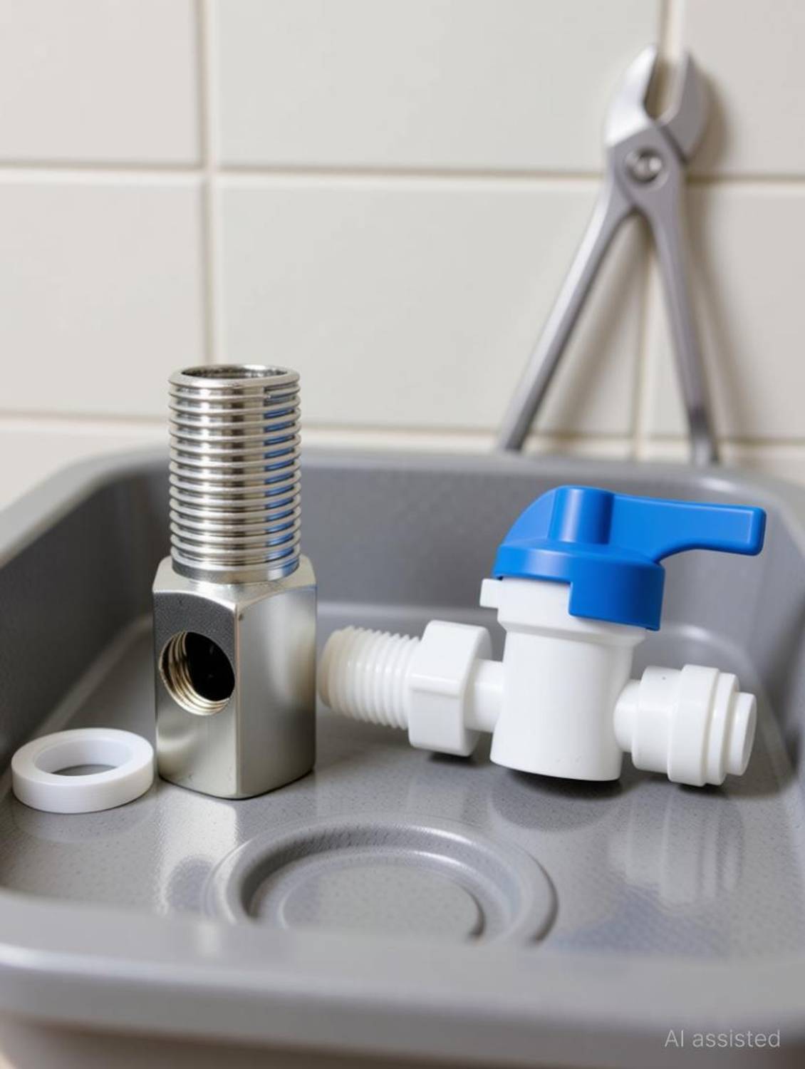 AquaDart RO Steel Inlet Ball Valve Set of ¼ Inch with Plastic Connector for Connection with Raw Water Tap Suitable for All Types of RO UV UF Water Purifiers. Solid Filter Cartridge