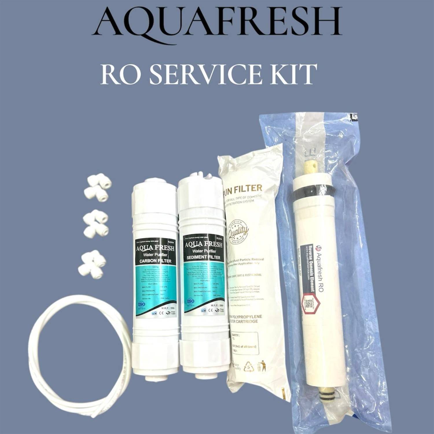 Aquafresh by AQUAFRESH RO SERVICE KIT,MEMBRANE,SEDIMENT,CARBON & SPUN for All Type of Water Purifiers Solid Filter Cartridge
