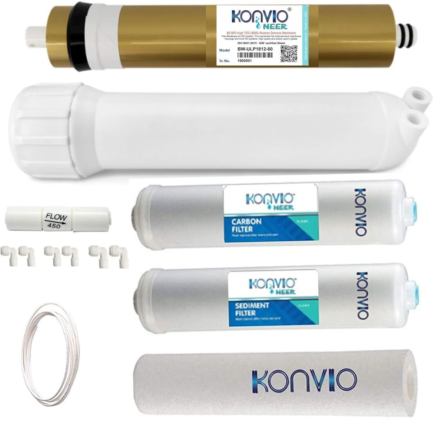 Image of konvio neer by Konvio Neer Service Kit for All RO Water Purifier (Alkaline, Yearly with TDS Meter) Solid Filter Cartridge