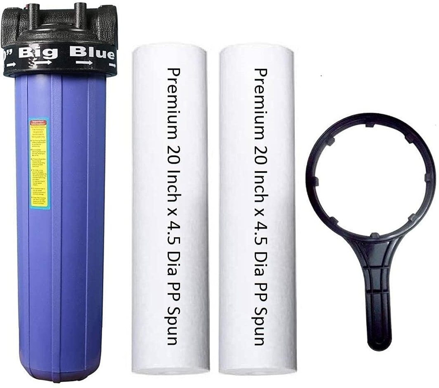 Image of MG WATER 20 Inch Jumbo Housing Water Filter with PP Spun Solid Filter Cartridge
