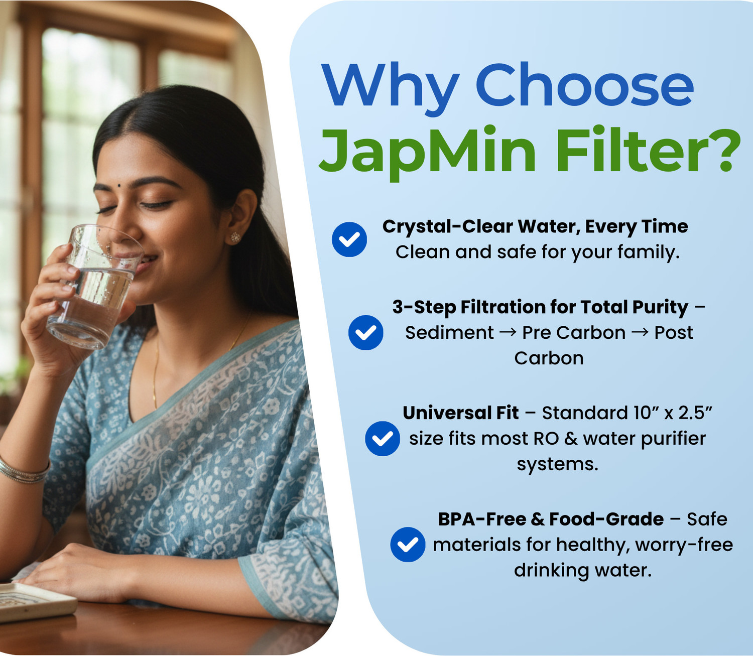 Image of Japmin RO Filter Kit - Sediment, Pre Carbon & Post Carbon Filter for Water Purifier Media Filter Cartridge