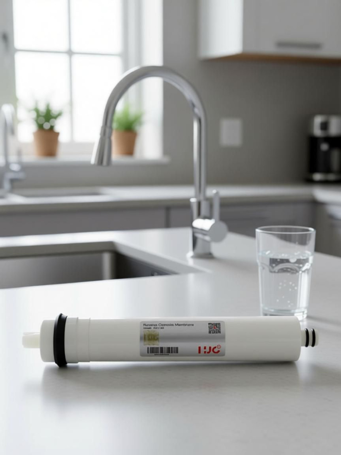 Image of Aameria RO HJC 1812-80 GPd Membrane For RO Water Purifier Work Up To 4000 Water TDS Solid Filter Cartridge