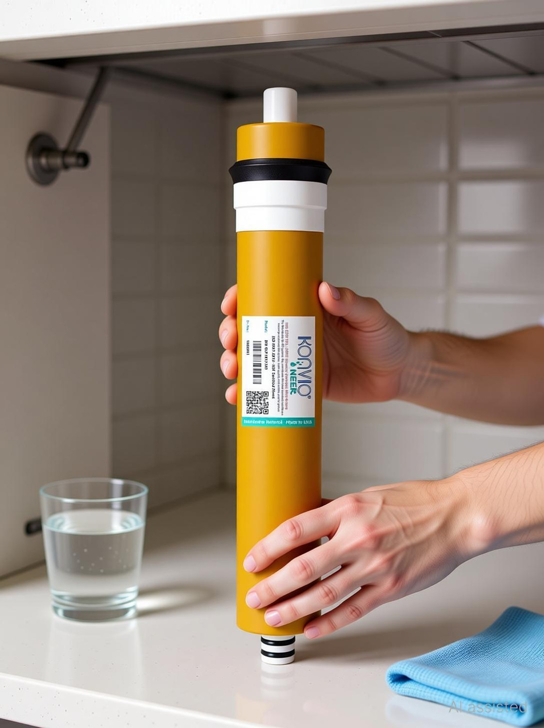Image of konvio neer 100 GPD RO High 3000 TDS Membrane for All Type of RO Water Purifier Solid Filter Cartridge