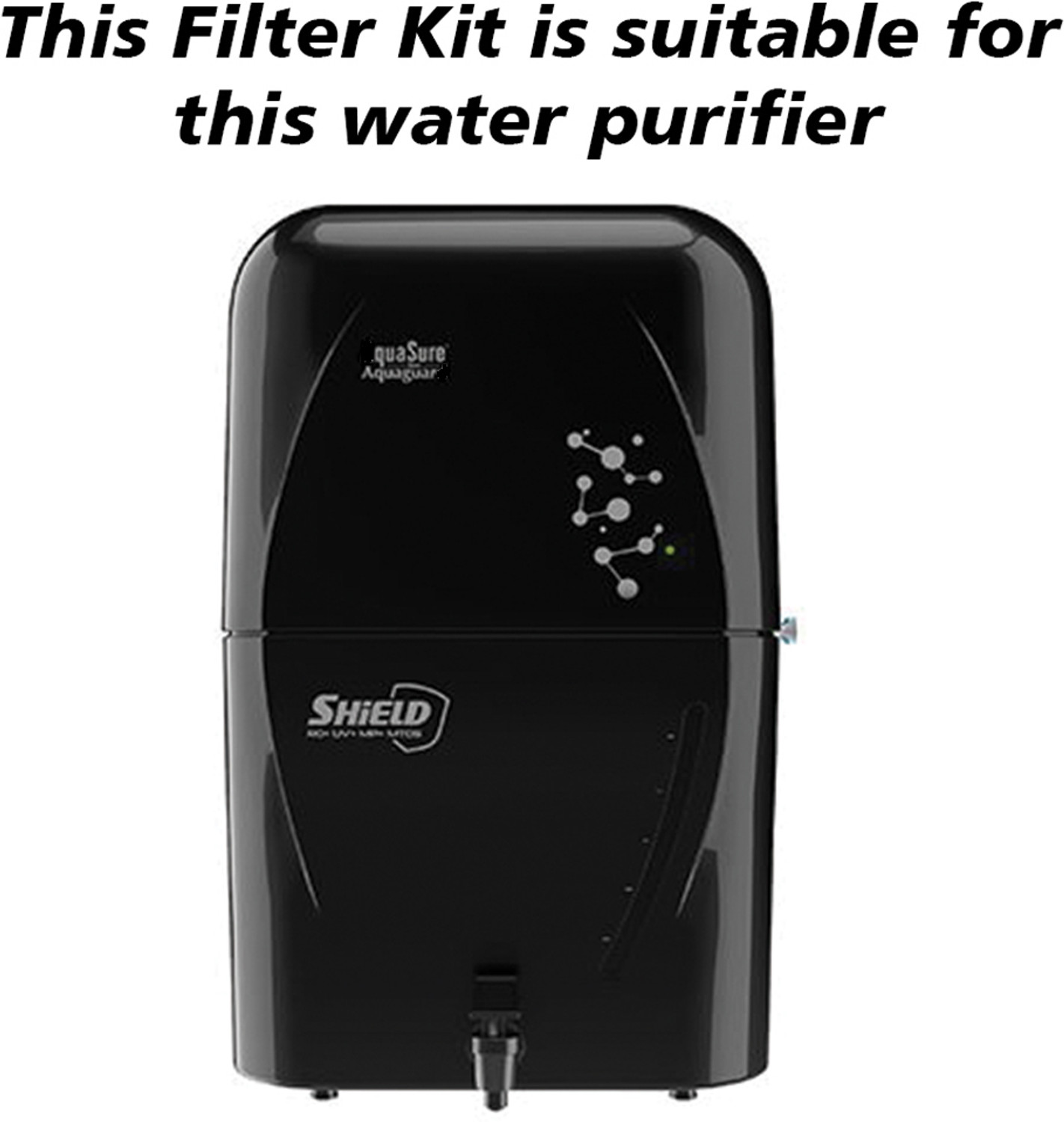 Image of BAREEZE PURE Service Filter Kit Compatible with Aquasure Shield RO+UV+MP +MTDS Water Purifier Solid Filter Cartridge
