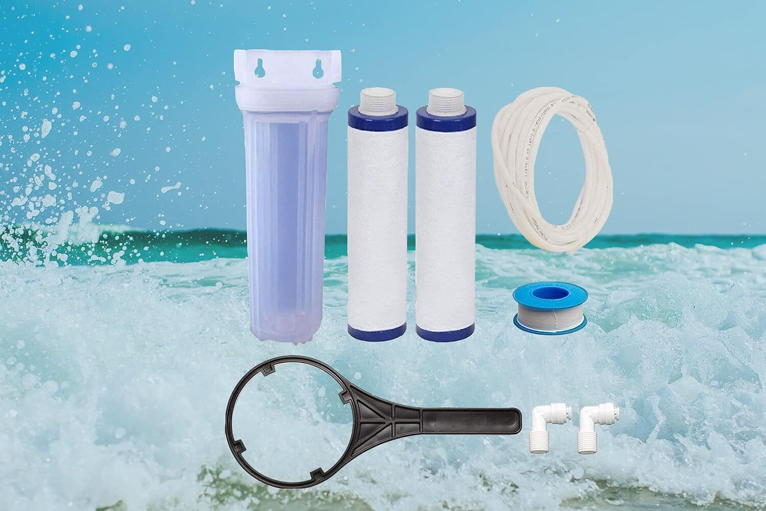 Image of Purezen Transparent Pre-Filter Housing with 2Pc Mlt Candles Solid Filter Cartridge