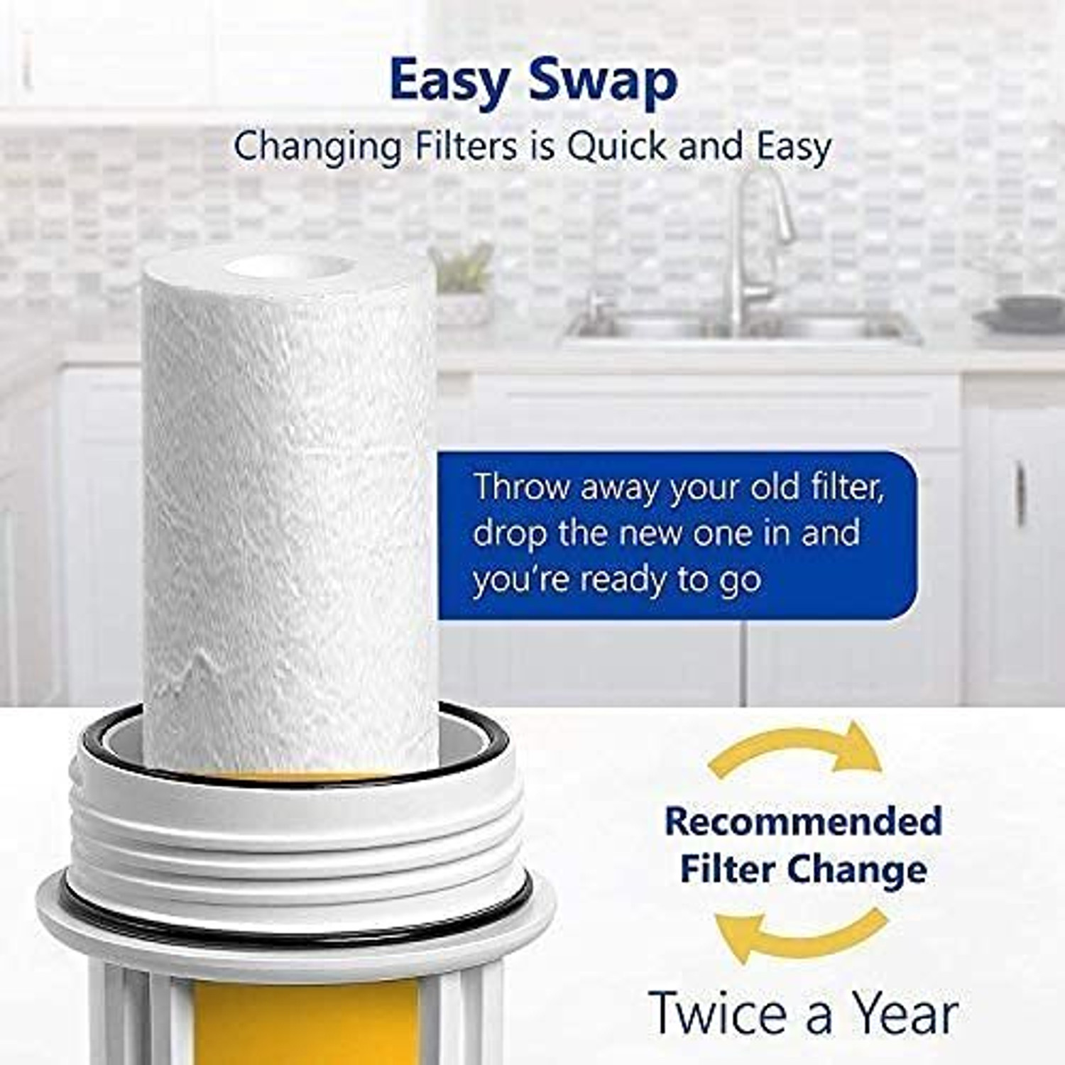 Image of MGSHOP Pre-Filter Bowl with Two 10 inch PP Spun Filter and Spanner for All Water Purifier Solid Filter Cartridge (0.5, Pack of 1)