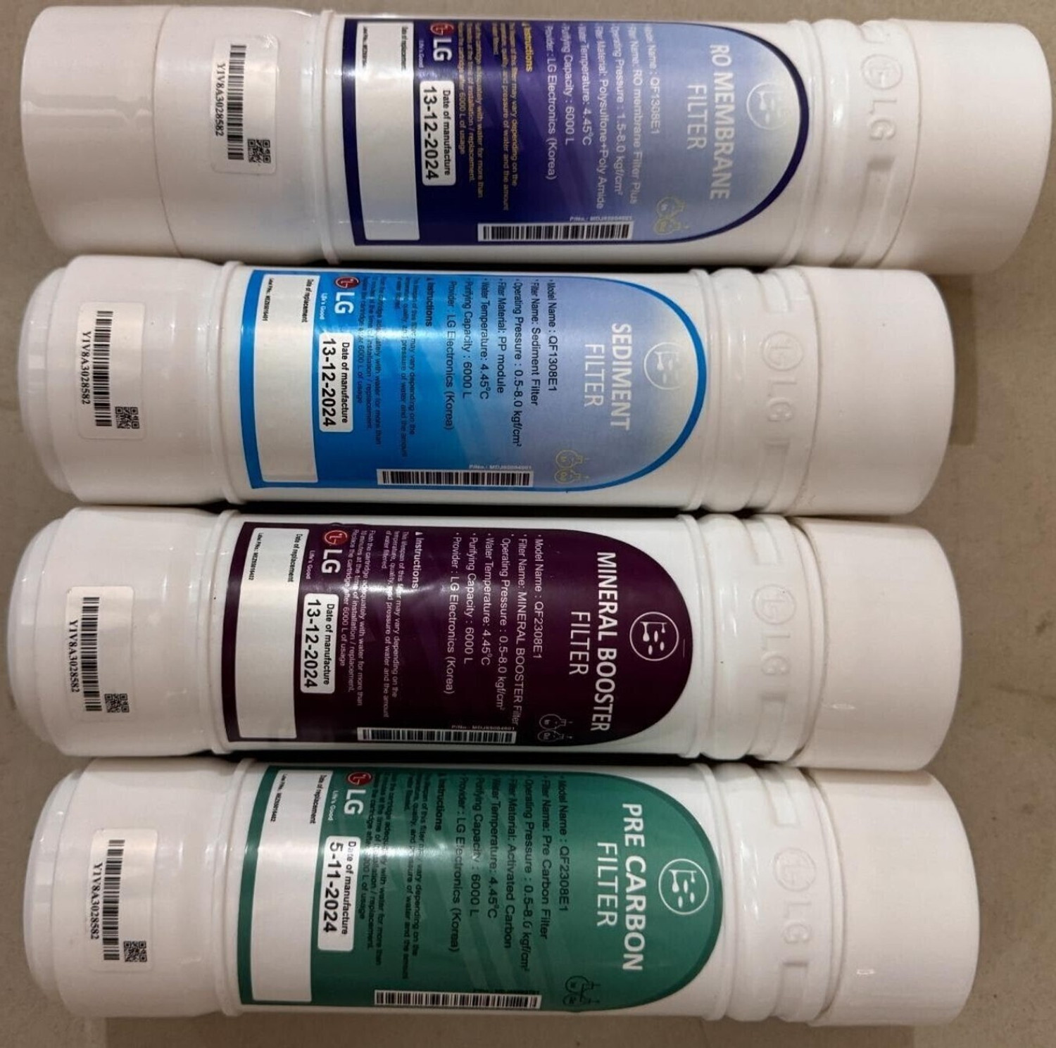 Image of ShopsWell LG RO SERVICE Kit Original MEMBRANE,CARBON,SEDIMENT,FULL KIT bl45 Solid Filter Cartridge
