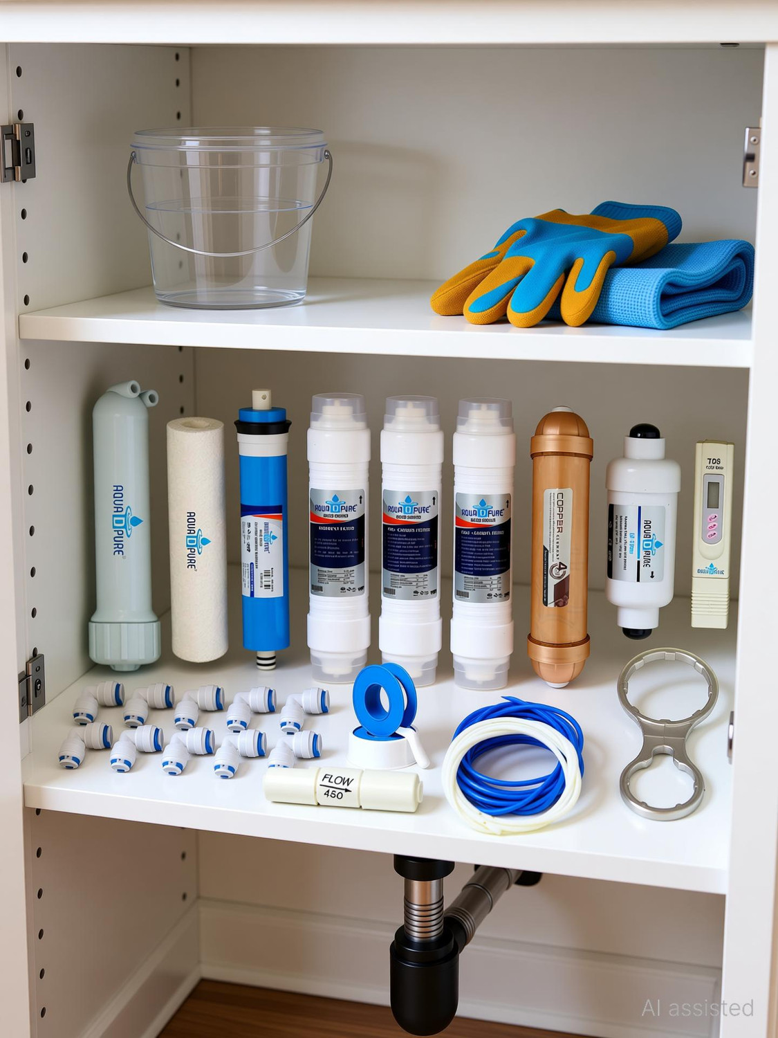 Image of AquaDpure RO Service & Maintenance Kit with 4-in-1 Copper Filter for All RO Purifiers Solid Filter Cartridge