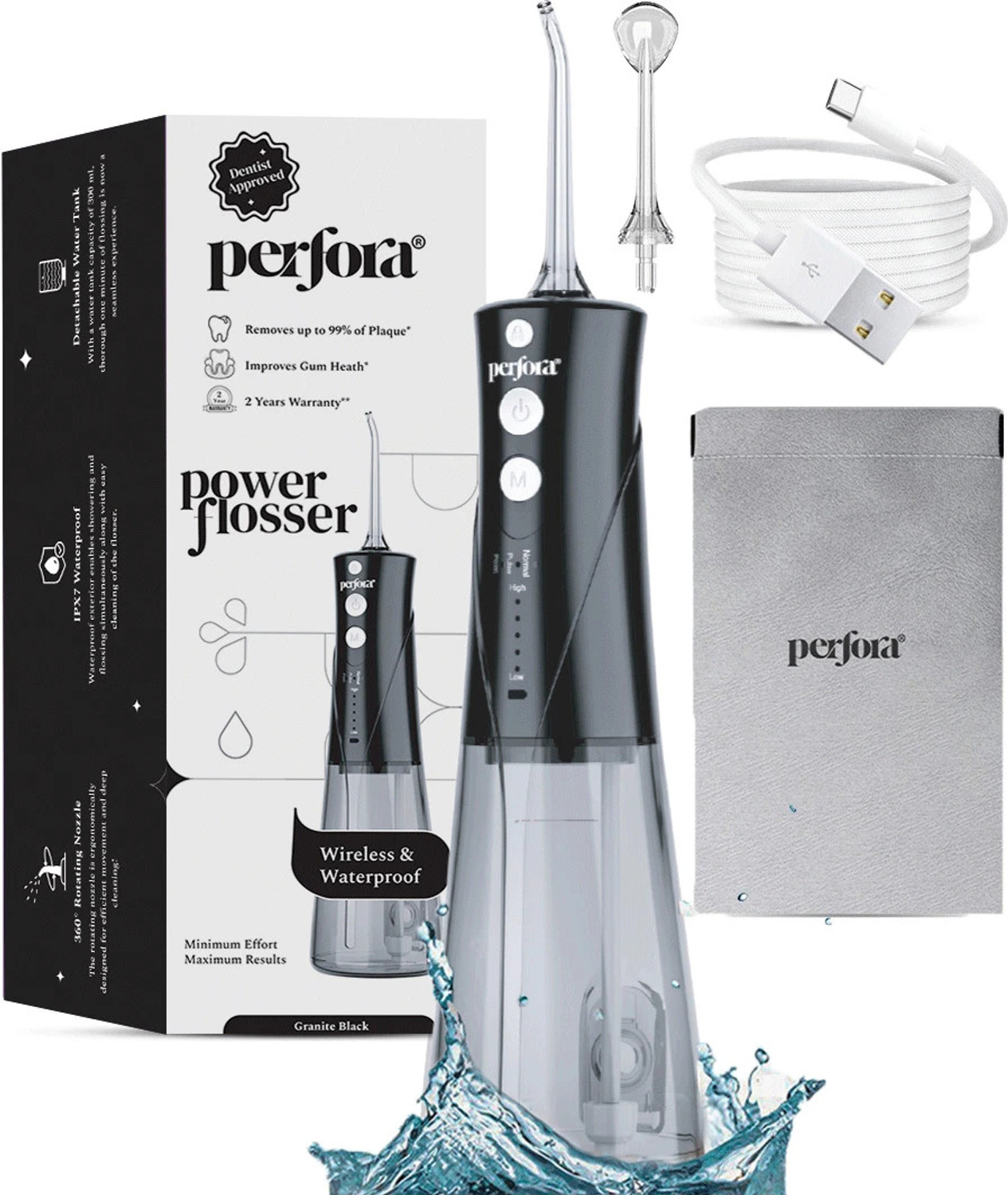 Image of Perfora Power Water Dental Flosser - 300 ml Water Flosser