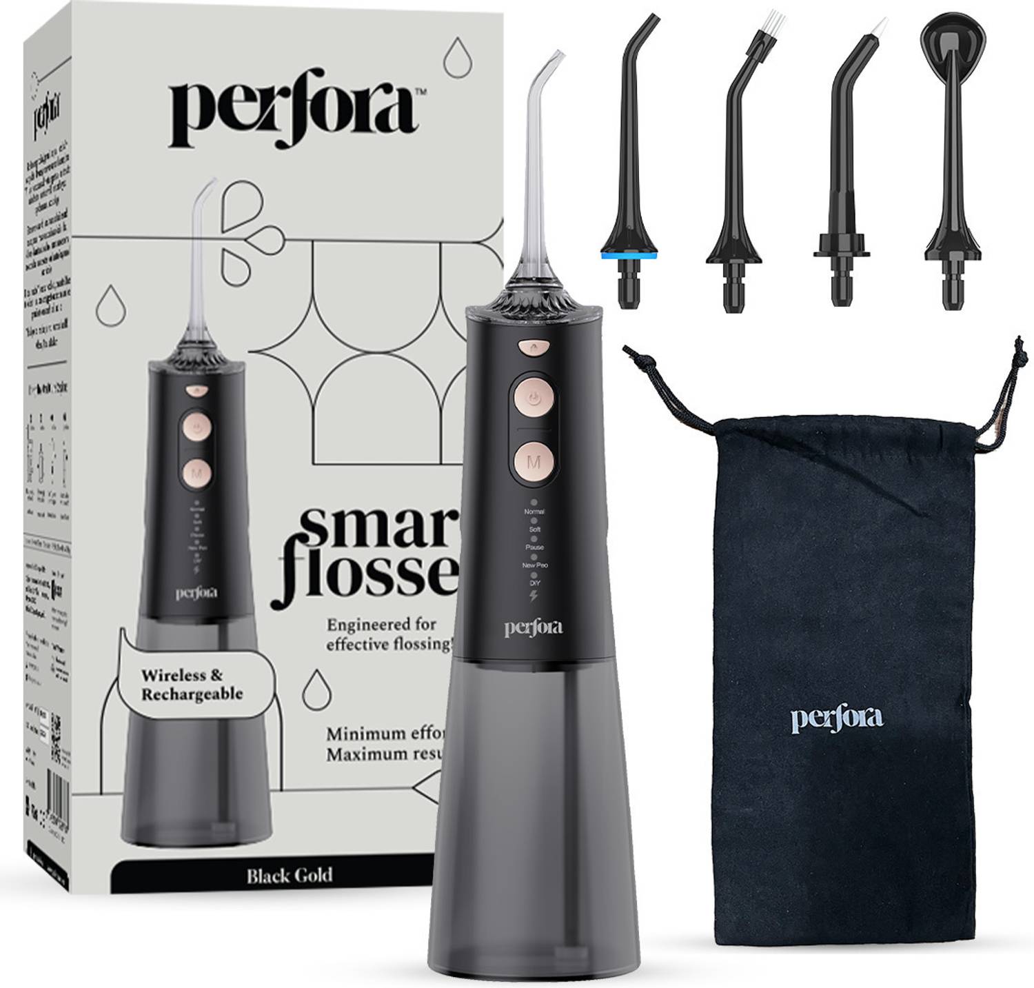 Perfora Smart Water Dental Flosser 220ml Black - Image 5