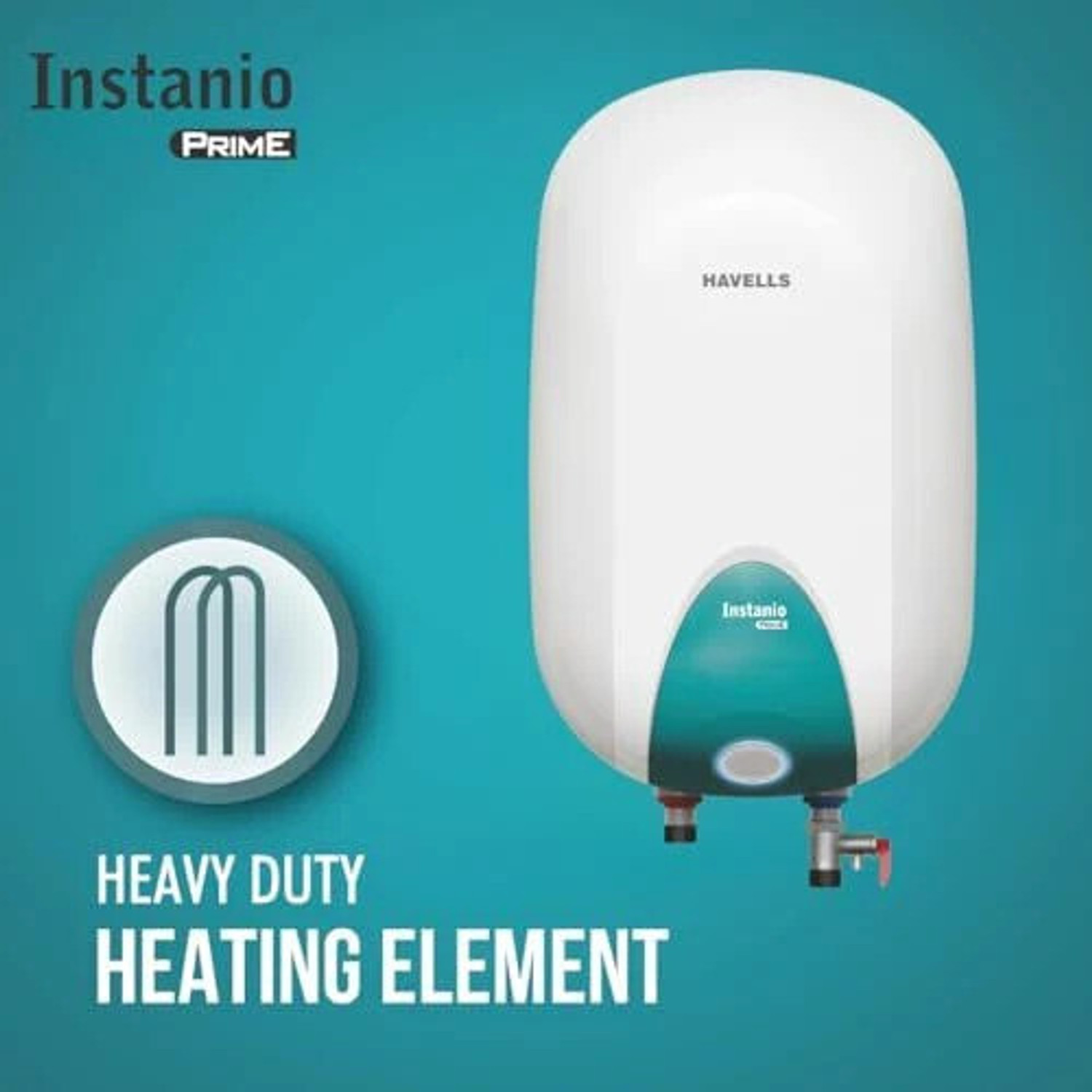 Image of HAVELLS Instanio Prime 25 L Storage Water Geyser | 4 Star BEE Energy Rating | Glassline Tanked