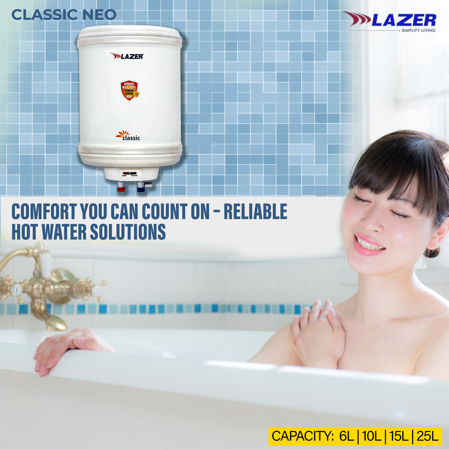 Image of Lazer CLASSIC NEO 25 L Storage Water Geyser