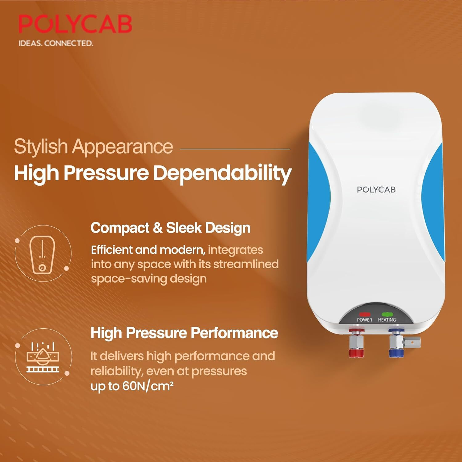 Image of Polycab Intenso 3 litre, 3KW Electric Instant Geyser (Water Heater) For Home, Bathroom 3 L Instant Water Geyser
