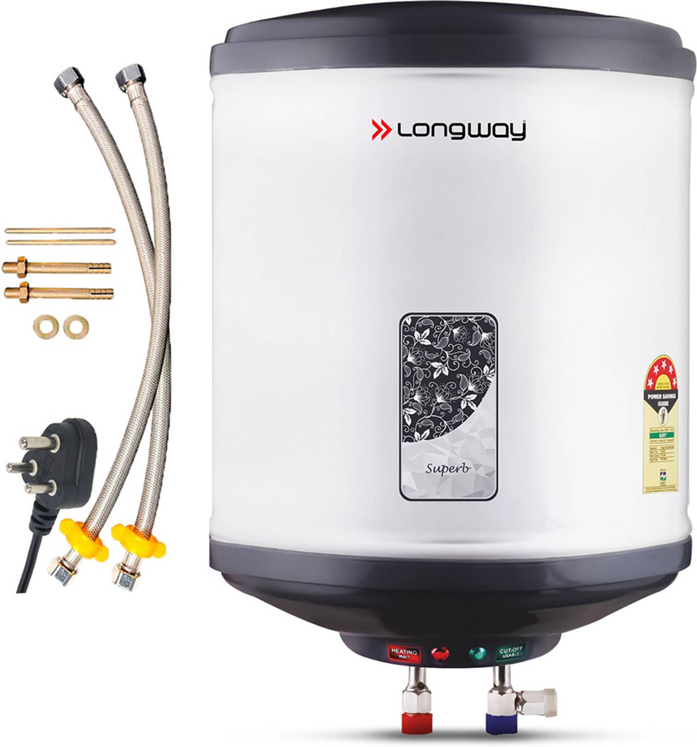 Longway 15 L Storage Water Geyser 5 Star BEE Energy Rating Mult